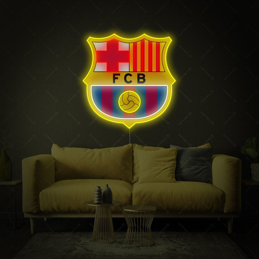 FC Barcelona UV Printed Neon Sign - LED Neon Light for Football Fans, Premium Custom Made