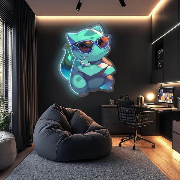 Bulbasaur Neon Sign – Pokémon LED Wall Light for Room, Gaming & Kids Decor