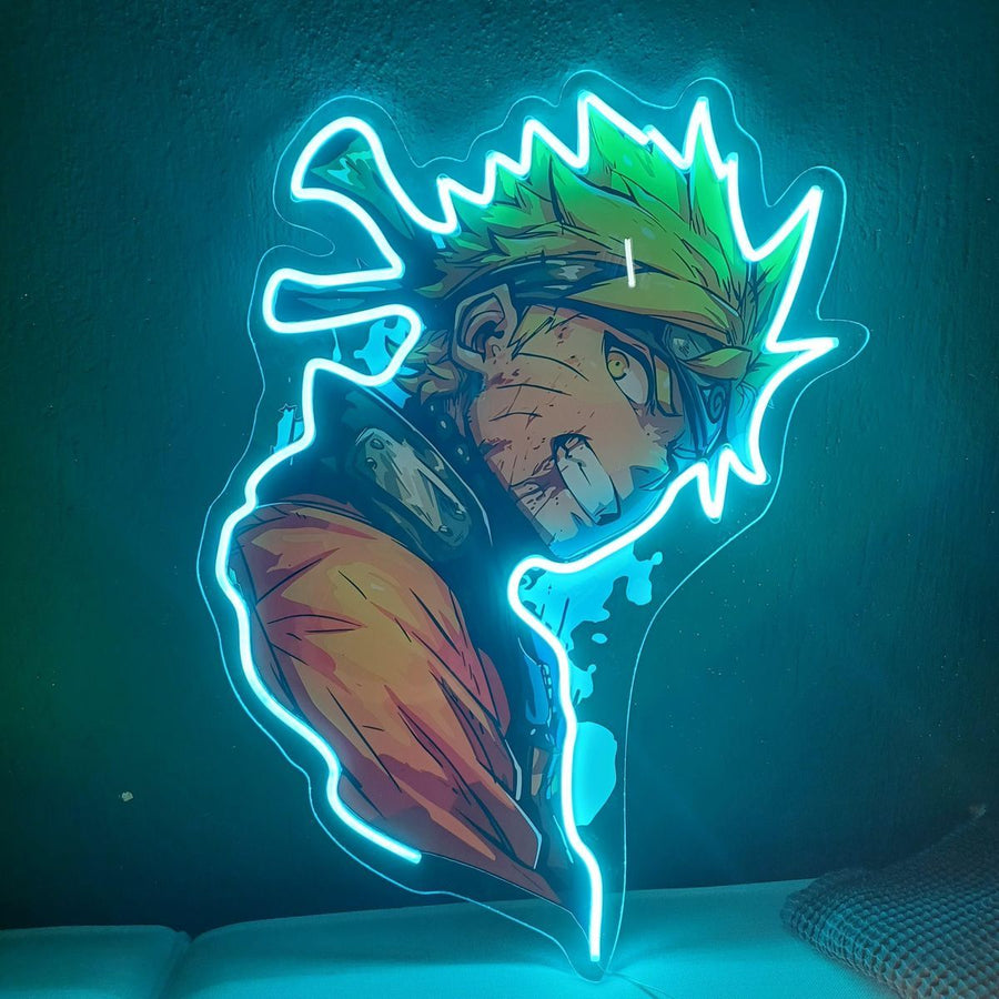Naruto Uzumaki Vertical LED Neon Sign β Anime Wall Decor for Room & Gaming Setup