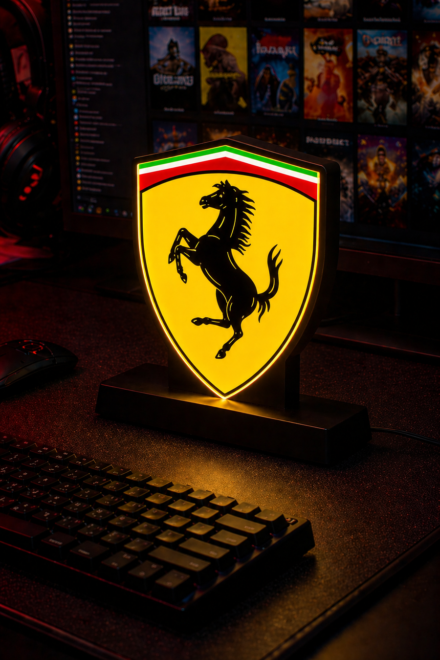 Premium Ferrari Logo LED Desk Lamp