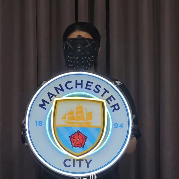 Manchester City UV Printed Neon Sign -LED Neon Light for Football Fans, Premium Custom Made