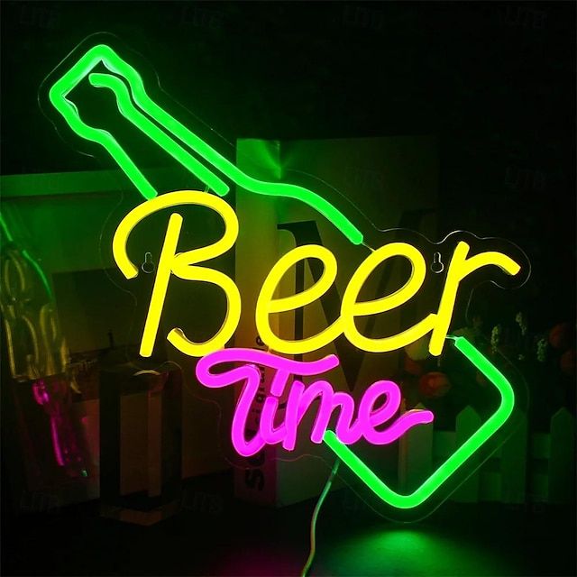 Beer Time LED Neon Sign – Party & Bar Wall Decor Light