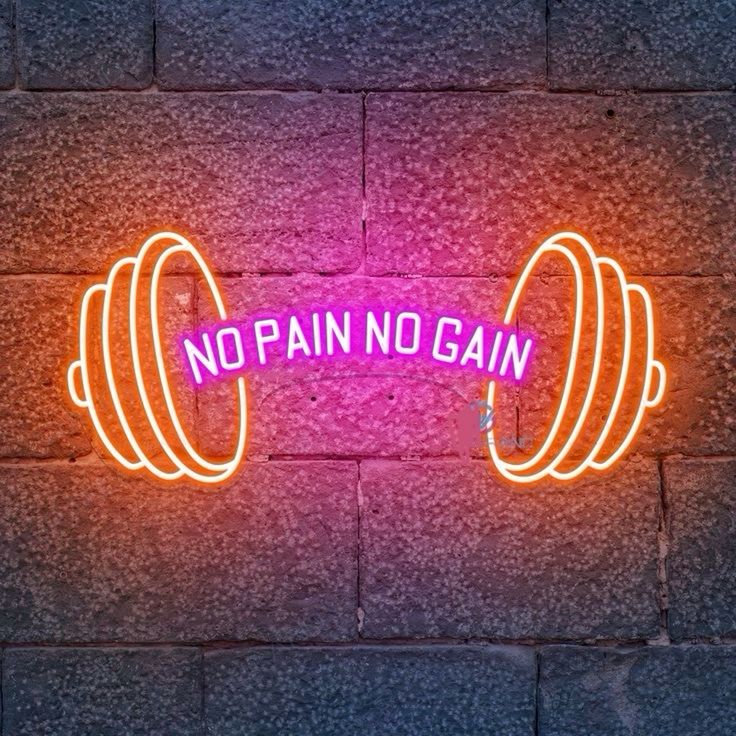 No Pain No Gain LED Neon Sign – Gym Motivation Wall Decor