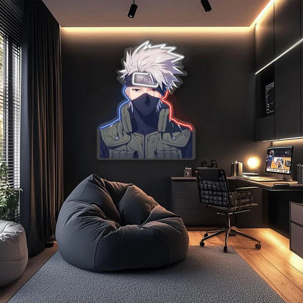 Kakashi Neon Sign – Naruto LED Wall Light for Room, Gaming & Anime Setup