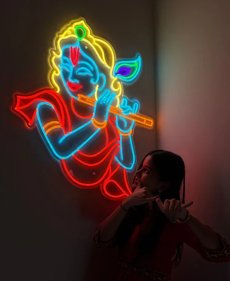 Krishna With Flute Neon Sign