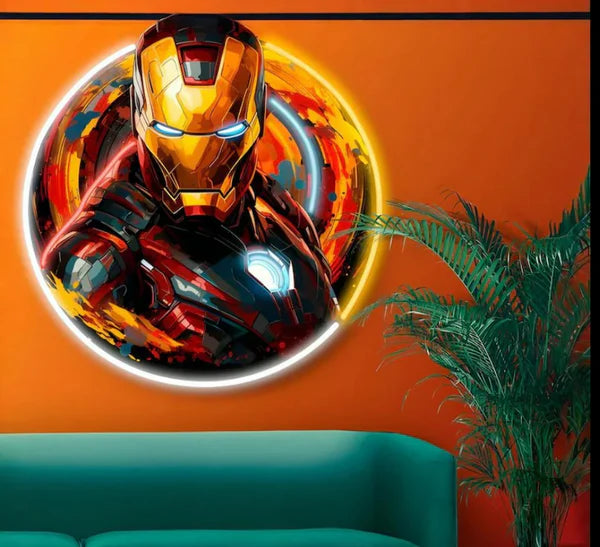 Iron Man Neon Sign – Superhero LED Wall Light for Room, Gaming & Man Cave Decor