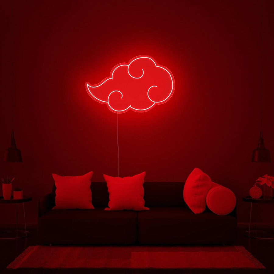 Akatsuki Cloud LED Neon Sign – Naruto Anime Wall Decor 🔴🔥