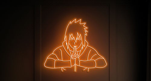 Sasuke Uchiha LED Neon Sign – Anime Wall Decor for Room & Gaming Setup