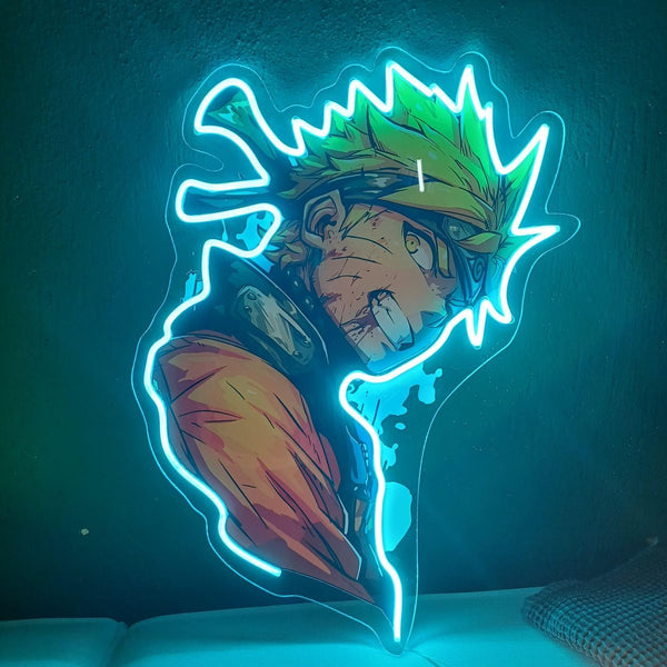 Naruto Uzumaki Vertical LED Neon Sign – Anime Wall Decor for Room & Gaming Setup