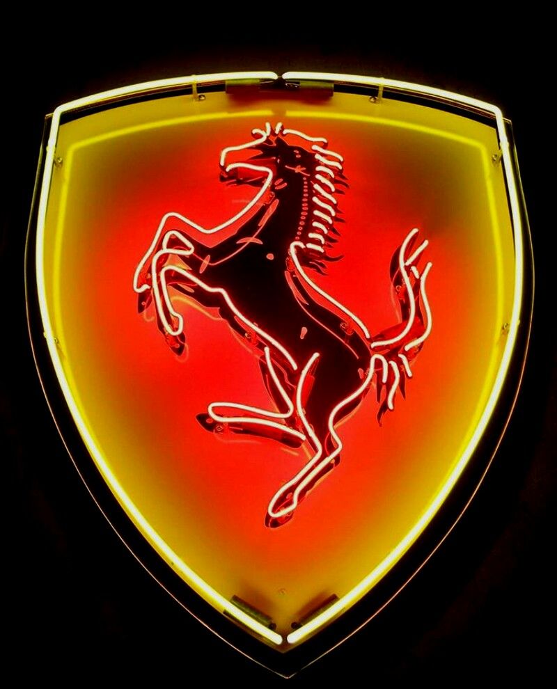 Ferrari F1 Logo LED Neon Sign – Formula 1 Wall Light for Room, Garage & Gaming Setup