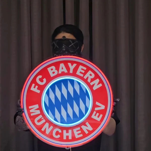 FC Bayern Munich UV Printed Neon Sign - LED Neon Light for Football Fans, Premium Custom Made