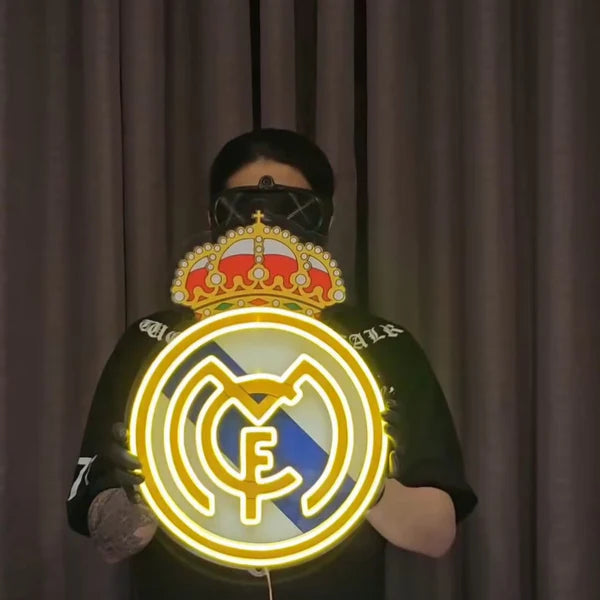 Real Madrid UV Printed Neon Sign | LED Neon Light for Football Fans, Premium Custom Made