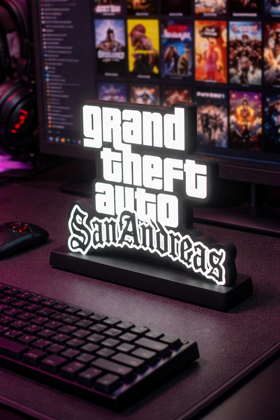 Premium GTA San Andreas LED Desk Lamp – Retro Neon Gaming Light