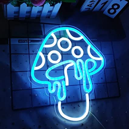 Mushroom Neon Sign – LED Aesthetic Wall Light for Room, Gaming & Café Decor