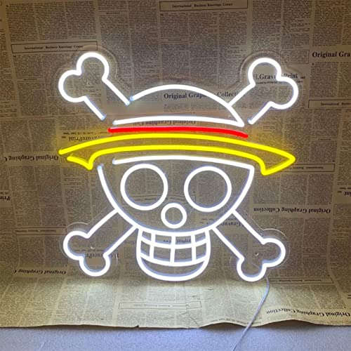 One Piece Anime Neon Sign – Luffy LED Wall Light for Room, Gaming & Café Decor