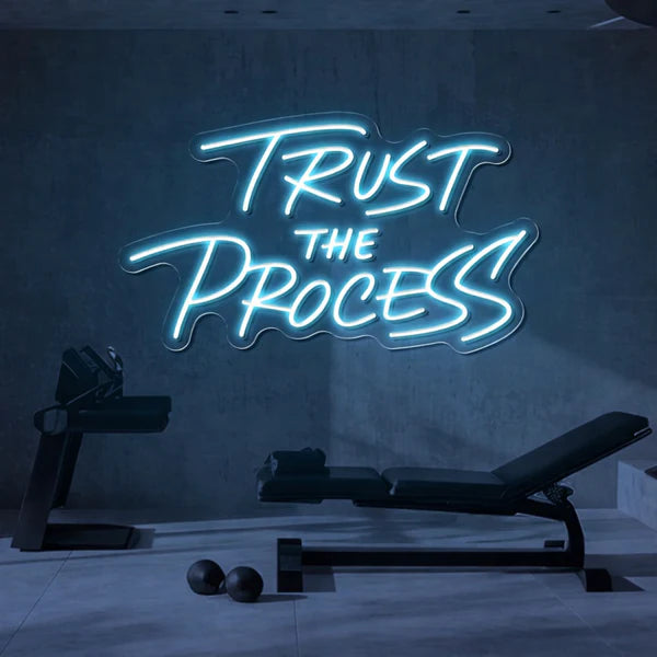 Trust The Process Neon Sign – LED Motivation Wall Light for Gym, Room & Office Decor